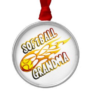 Softball Grandma (flame).png Christmas Ornament