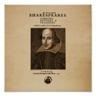 Front Piece to Shakespeare's First Folio Posters