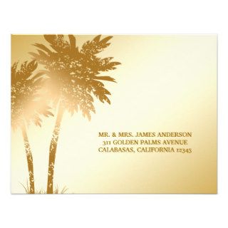 311 Paradise Found RSVP  Golden Palms Postcard Invites