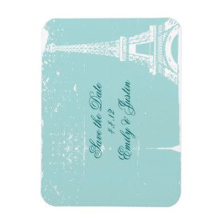 Blue Eiffel Tower Save the Date Magnets