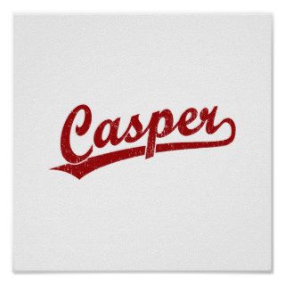 Casper script logo in red posters