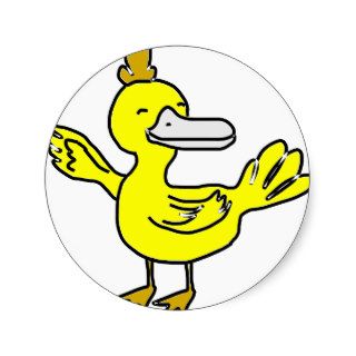 Cute little duck round sticker