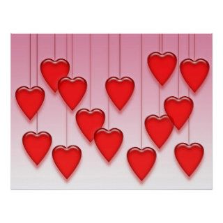 Valentine Hanging Hearts Posters