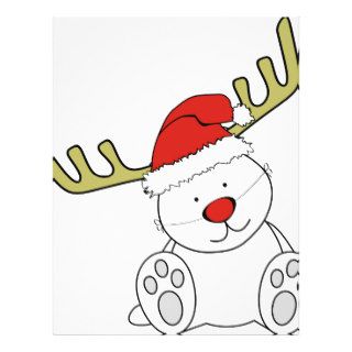 Christmas Teddy Bear Reindeer Letterhead Design