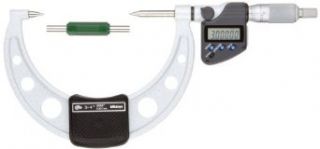 Mitutoyo 342 361 LCD Point Micrometer, Ratchet Stop, 0 1"/0 25.4mm Range, 0.00005"/0.001mm Graduation, +/ 0.0001" Accuracy Calipers