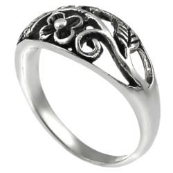 Tressa Sterling Silver Flower and Leaves Ring Tressa Sterling Silver Rings