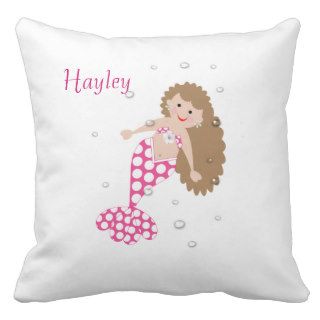 Little Mermaid  Cute Girls Personalised Pillows
