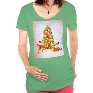 Vintage Fawns by Gumdrop Christmas Tree Tshirt