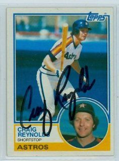 Craig Reynolds AUTO 1983 Topps #328 Astros Set Break Sports Collectibles