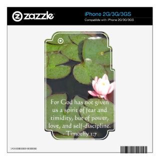 Bible Verse About Courage   Timothy 17 iPhone 3 Skin