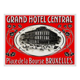 Brussels Belgium ~ Grand Hotel ~ Vintage Travel Posters