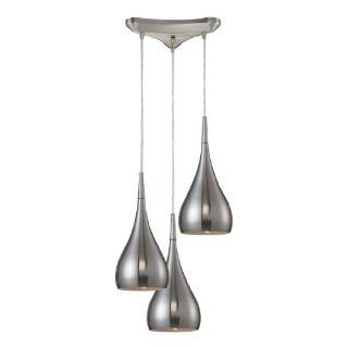 Elk 31341/3SN Lindsey 3 Light Pendent, 10 by 6 Inch, Satin Nickel Finish   Ceiling Pendant Fixtures  