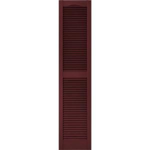 Builders Edge 15 in. x 67 in. Louvered Shutters Pair in #078 Wineberry 010140067078