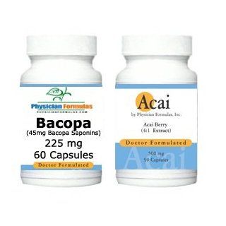 Free Acai, 500mg, 90 Capsules w/ Bacopa, 225 mg, 60 Capsules, Memory Support & Function, Formulated by Ray Sahelian, MD Health & Personal Care