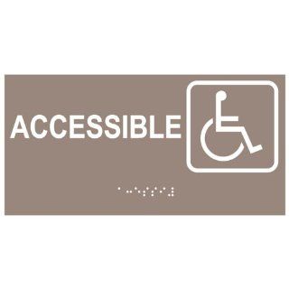 ADA Accessible Braille Sign RSME 365 SYM WHTonTaupe Accessibility  Business And Store Signs 