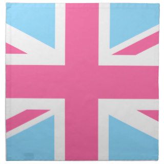 Pink White and Blue Union Jack UK Flag Cloth Napkin