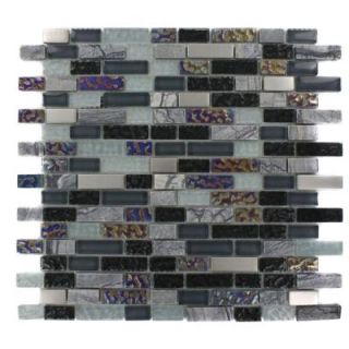 Splashback Tile Seattle Skyline Blend Bricks 12 in. x 12 in. x 8 mm Marble and Glass Mosaic Floor and Wall Tile SEATTLE SKYLINE BLEND BRICKS BRICKS