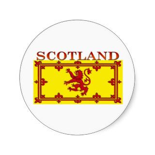 Royal Flag of Scotland Round Stickers