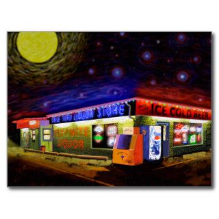Starry,Starry Fly by night Drive Thru Liquor Store Postcards
