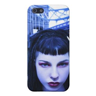Young Goth woman leaning suggestively near Tower iPhone 5 Cover
