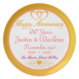CUSTOMIZABLE (ANY #/Names/Dates) Anniversary Plate