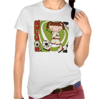 Soccer Brunette Girl T shirts and Gifts