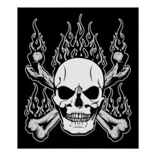 Flaming Skull Print