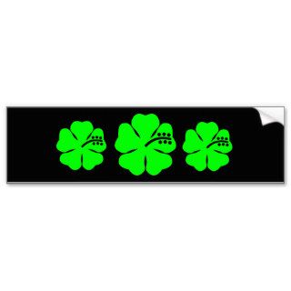 Lime green hibiscus flower bumper stickers