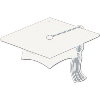 White Graduate Cap Silhouette Party Accessory (1 count) Toys & Games