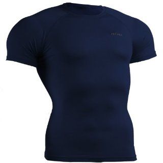 emFraa Men Women Skin Tight Base layer t shirts Short sleeve Navy S ~ XL  Running Compression Tights  Sports & Outdoors