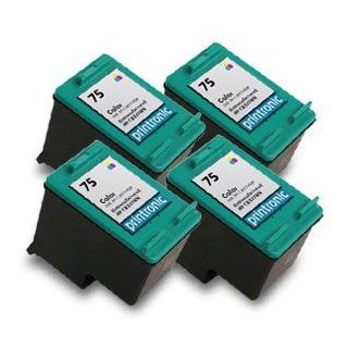 Printronic Remanufactured Ink Cartridge Replacement for HP 75 CB337WN (4 Color) 4 Pack Electronics