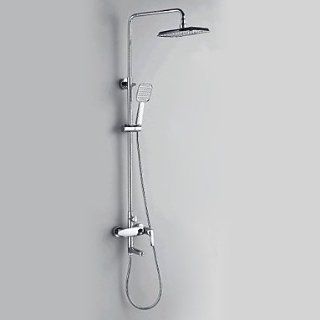 Chrome Finish Contemporary Style Shower Faucets with 20 x 20cm Shower Head + Hand Shower   Fixed Showerheads