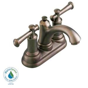 American Standard Portsmouth Single Hole 2 Handle Mid Arc Bathroom Faucet in Oil Rubbed Bronze with Lever Handles and Speed Connect Drain 7415.201.224