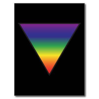 Rainbow Triangle Post Card   Black Background