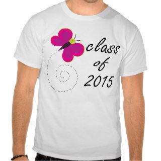 Pretty Class Of 2015 Butterfly Tee Shirt