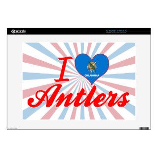 I Love Antlers, Oklahoma Decals For 15" Laptops