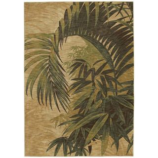 Tommy Bahama Home Rugs Beige Polynesian Palms Transitional Rug (2'6 x 7'9) Tommy Bahama Runner Rugs