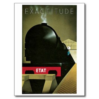 Exactitude ETAT Railroad Train Vintage Art Post Cards