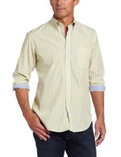 LINCS DC & Co Men's Long Sleeve Awning Stripe Woven Shirt, Sun Yellow, X Large at  Mens Clothing store Button Down Shirts