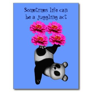 Life A Juggling Act Panda Inspirational Postcard