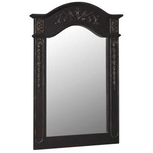 World Imports Belle Foret 24 in. x 36 in. Wall Mirror in Hand Rubbed Black BF80051