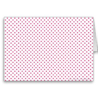 Pink on White Dot pattern Greeting Cards