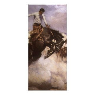 Breezy Riding by WHD Koerner, Vintage Rodeo Cowboy Rack Card Template