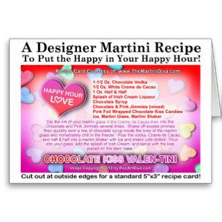Chocolate Kiss Valentine Martini Recipe Card