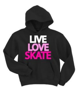 Live Love Skate Chocolate Hooded Sweatshirt (Small, Brown) Novelty Hoodies Clothing