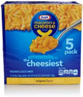 Kraft Macaroni & Cheese Dinner, Original (5 Count, 7.25 Oz Each) Prime Pantry