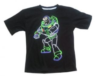 TOY STORY   Neon Buzz   Woody, Buzz Lightyear   Adorable Black Toddler / Small Youth T shirt   size 7T Clothing