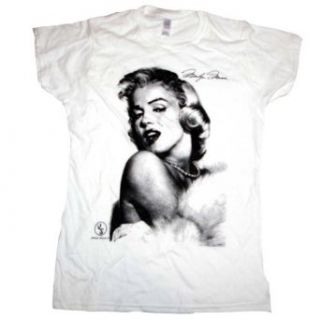 Urban Shaolin Womens Marilyn Monroe Inspired Fitted T Shirt, White