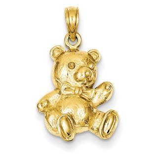 14k Teddy Bear Pendant   Measures 23x13mm   JewelryWeb Jewelry