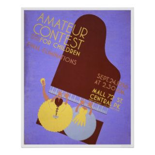 Music Contest Children 1936 WPA Poster